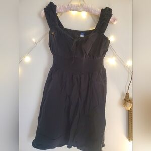 Black Mini Cotton Milkmaid Dress. OLD NAVY womens Small